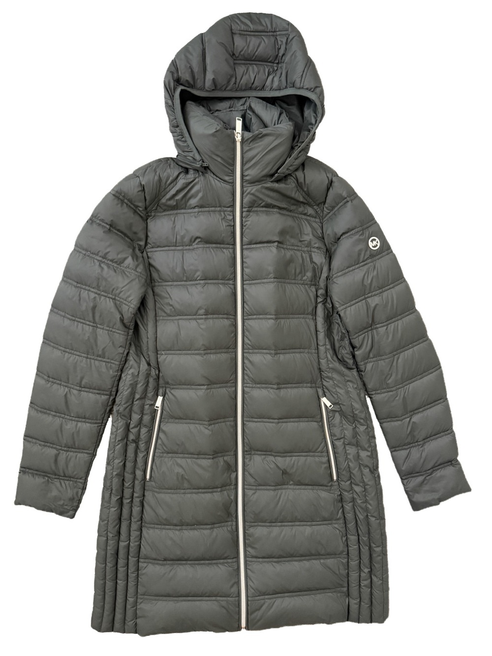 Michael Kors Long Puffy Jacket Hooded Gold Zipper